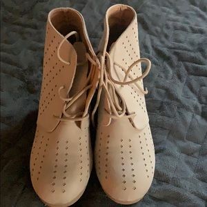 Wedge booties Laser cut cork